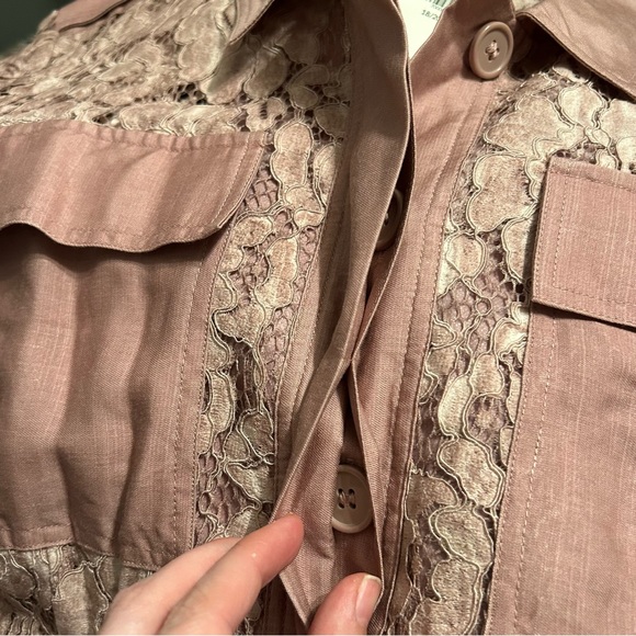 NWT Lane Bryant Sz 18/20 Petite Dusty Rose Lace Jacket Button-up Jacket Blouse! - Picture 6 of 16